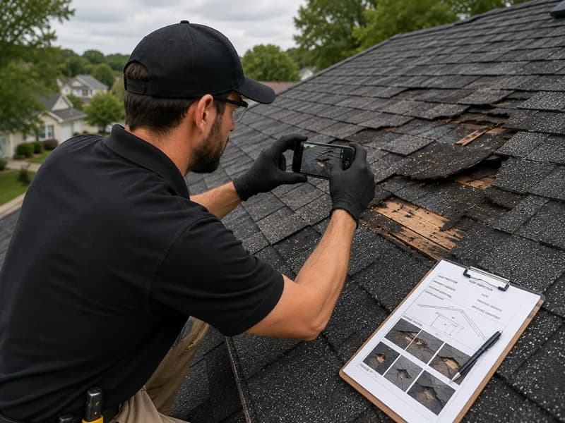 Insurance claim documentation paperwork and photos