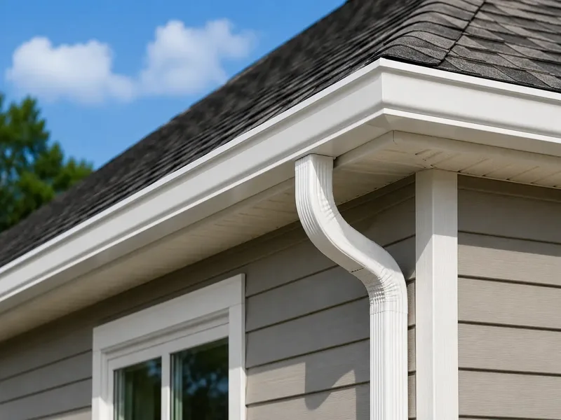 Seamless aluminum gutter run installed along a fascia