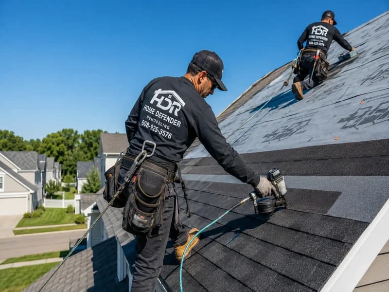 Asphalt shingle installation in progress on a Madison home