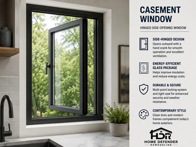 Casement replacement window with tight weather seal